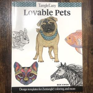 Tangle Easy Lovable Pets Zentangle Coloring Book